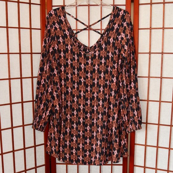 Billabong Aztec Print Long-Sleeve Mini Dress - Picture 2 of 6